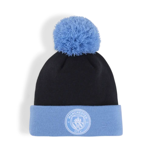 Manchester City Ess Pom Beanie Navy/Team Light Blue