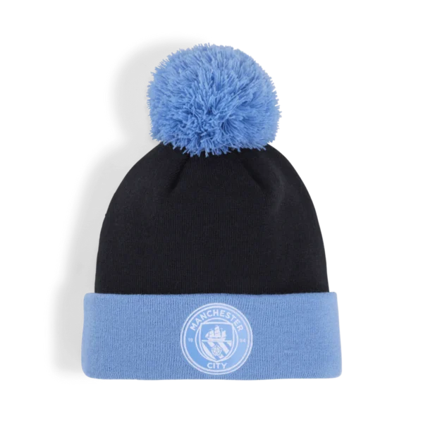 Manchester City Ess Pom Beanie Navy/Team Light Blue